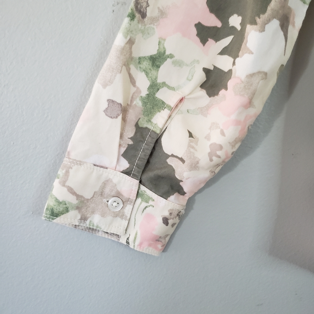 Chico's Garden Camo Soft Utility Button Down Shirt - Picture 6 of 13